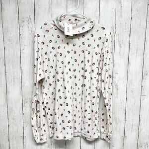 Vintage Lauren Brooke Women 18W White Christmas Turtleneck Long Sleeve Sweater